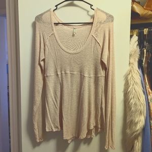 Free People Baby Pink Baby Doll Top